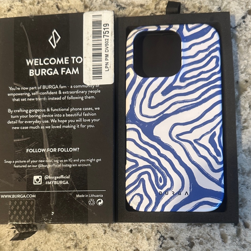 BURGA iPhone 16 PRO case brand new $55